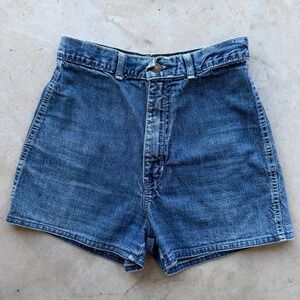 Vintage Touche Denim Shorts High Waisted Rainbow Heart Embroidered Blue 11/12